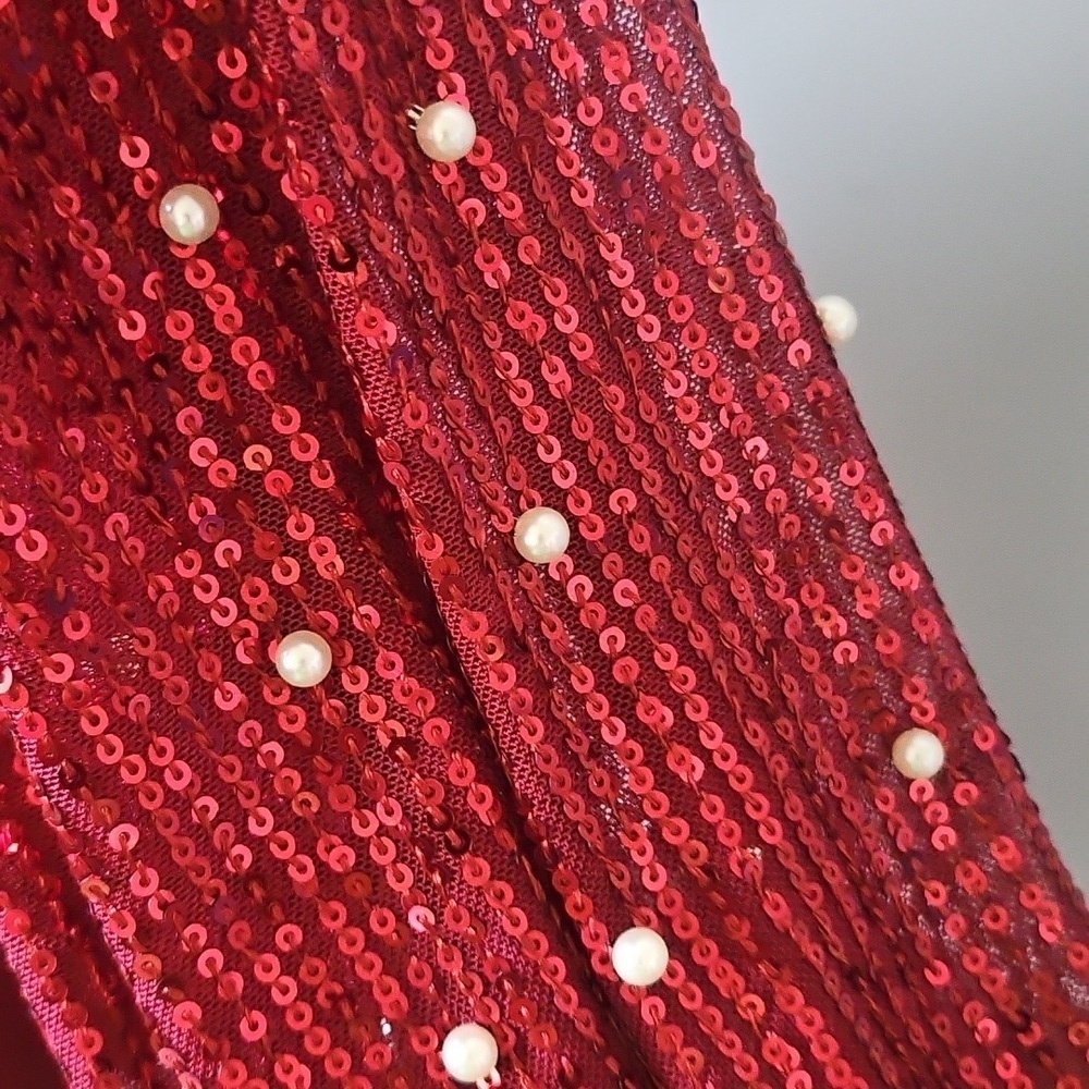 Cato Maroon Sweater Dress with Sequin and Pearl Long Sleeves NWOT - Picture 9 of 15